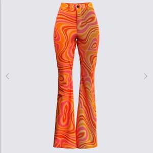 Groovy 70s style flare bell bottoms